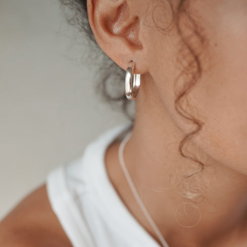 Medium Hoop Earrings in Silver